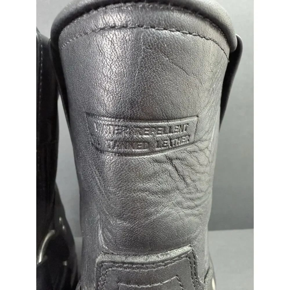 Xelement Men’s Motorcycle Harness Boots Black Leather Flame Biker Size 11M